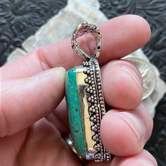 Chrysocolla Stone Crystal Jewelry Pendant - Picture 4 of 7